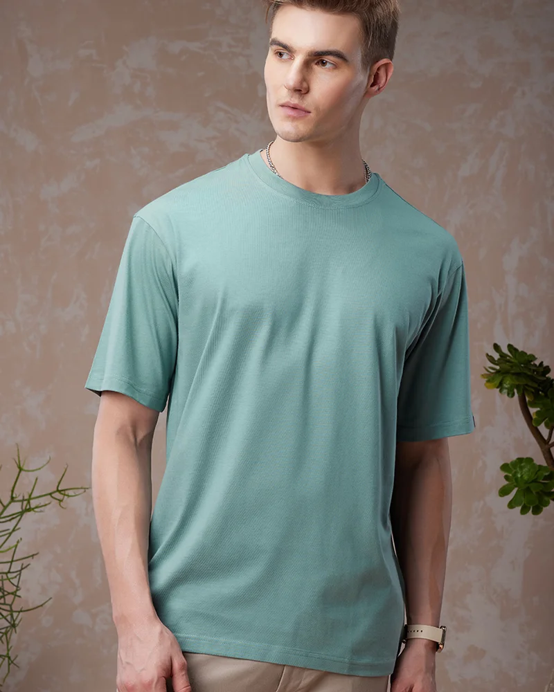 بيواكوف Men's Green Oversized T-shirt